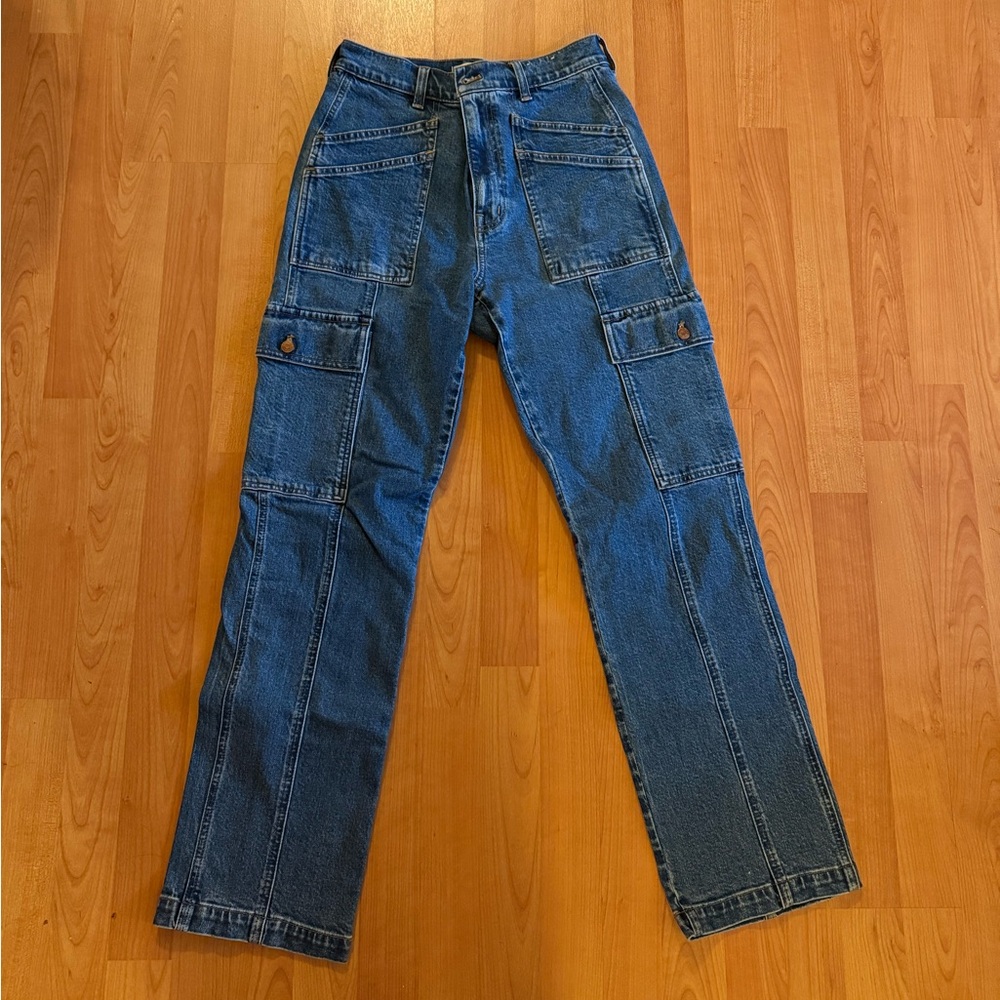 Madewell 90’s straight cargo jeans size 27 regular